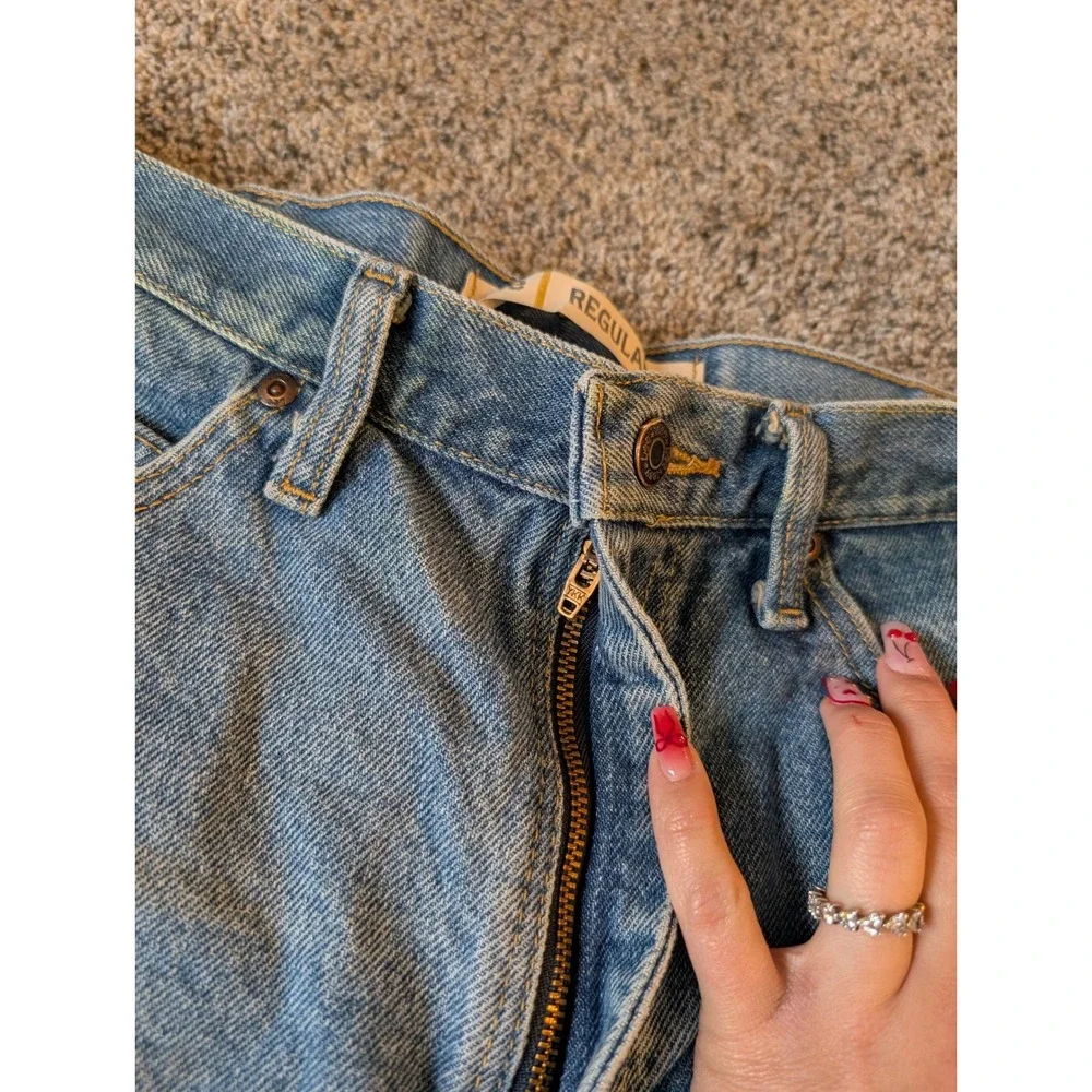 Lee Vintage Regular Fit Denim Cutoff Shorts Light Wash High Rise Blue 36 Waist - Picture 2 of 6